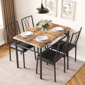 CABIHOME Dining Table Set, 5 Piece Dining Table Set for 4, Rectangle Kitchen Table Set with 4 Upholstered Chairs, Dining Table S