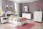 South Shore Tiara Wood Twin Bookcase Storage Bed In Pure White