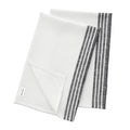 Solino Home Linen Kitchen Towels Set of 2 - Black and White 17 x 26 Inch - 100% Pure Linen Farmhouse Kitchen/Tea Towels- Machine