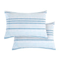 Elegant Comfort Ultra Soft Set Of 2 Striped Print Pillowcases - 1500 Premium Hotel Quality Microfiber, Soft And Smooth Envelope Closure 2-Piece Pillow Covers - King, Traci Aqua