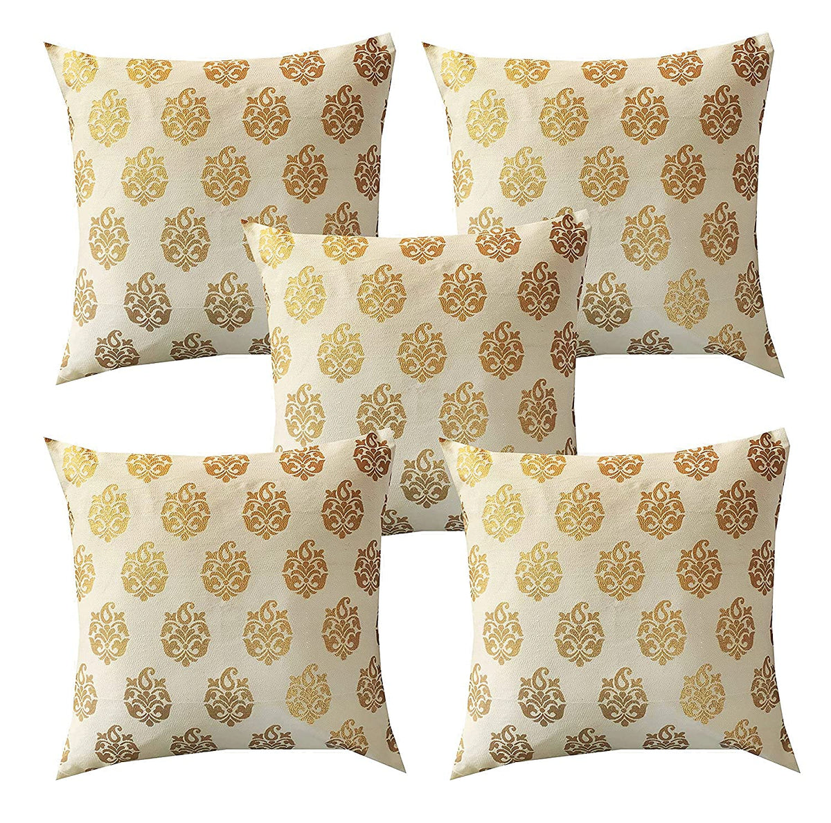 Pink ParrotDurable Jacquard Cushion Case Sofa Chair Seat Pillowcase 18 X 18 Inches Set Of 5