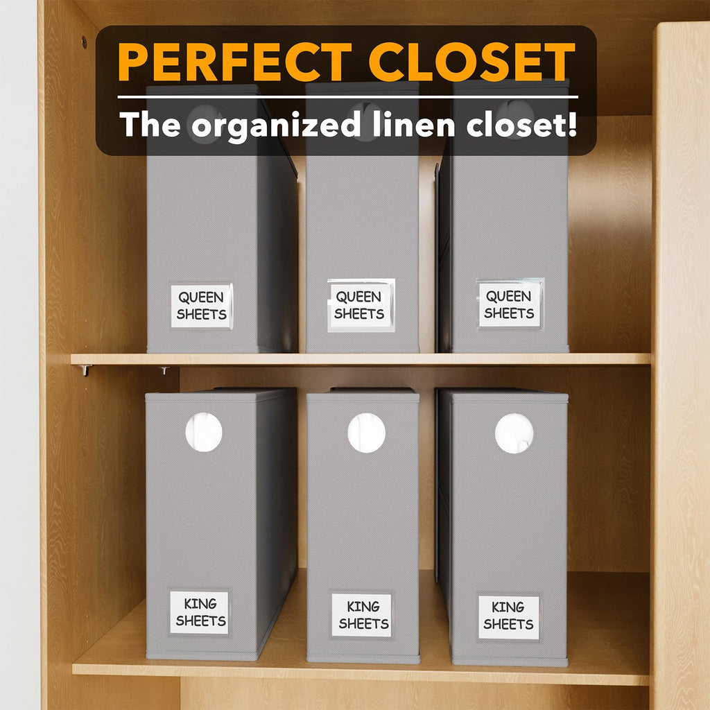 Spaceaid 6 Pack Bed Sheet Organizers And Storage, Foldable Sheet Organizer With Window For Linen Closet, Sheets Set Folder Keepe