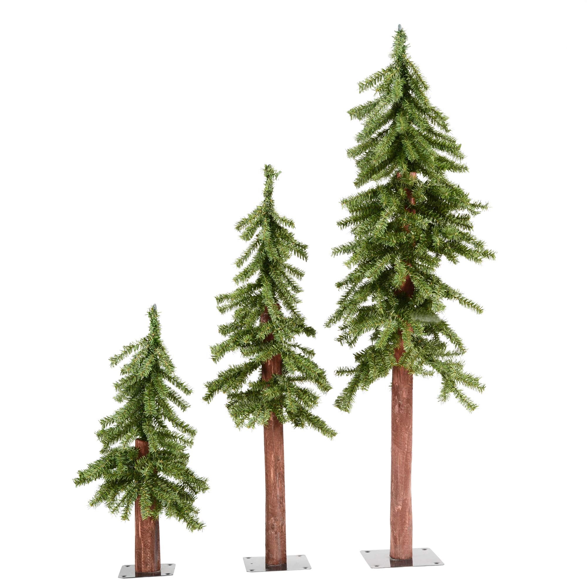 Vickerman 2 3 4 Natural Alpine Artificial Christmas Tree Set, Unlit - Christmas Tree Set