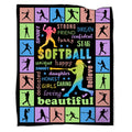 Softball Gifts For Girls, Softball Blanket 60'X80', Girls Softball Gifts, Birthday Softball Gifts For Teen Girls Blanket Soft