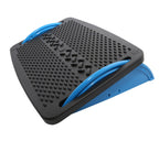 Fr-9Pb Ergonomic Foot Rest With Massage Function, Floating Tilt For Maximum Comfort, Plastic Support, Black / Blue Color