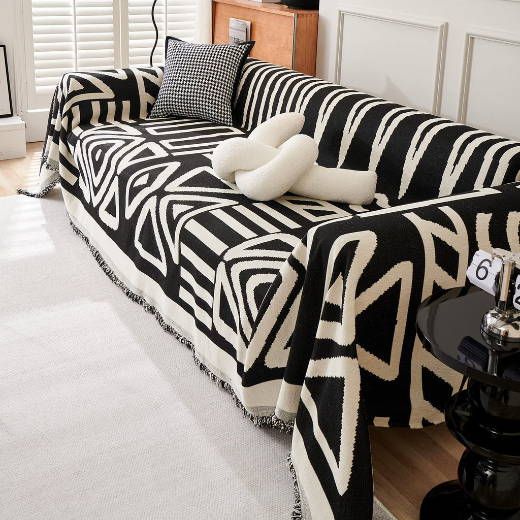 Handontime Boho Sofa Covers For Dogs Black Couch Sofa Covers For 3 Cushion Couch Sofa Beige Chenille Sofa Slipcover Couch Covers For Sectional L Shaped Couch Pets Protector Furniture Covers 71' X150'