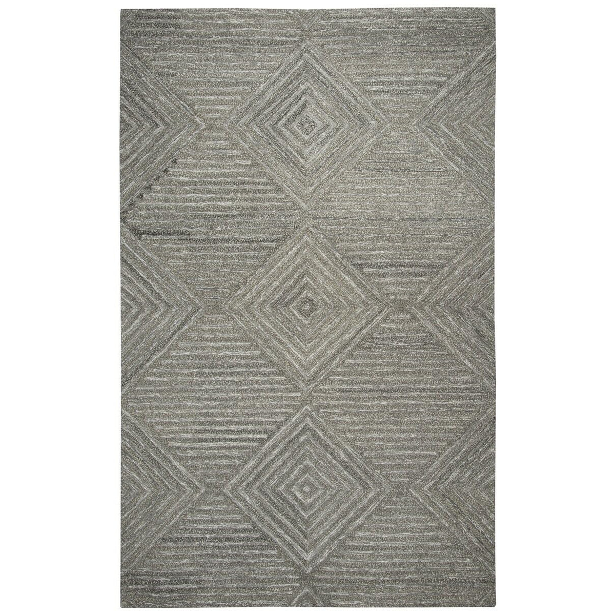 Rizzy Home Alora Decor Makalu 9' X 12' Geometric/Solid Gray/Natural Hand-Tufted Area Rug