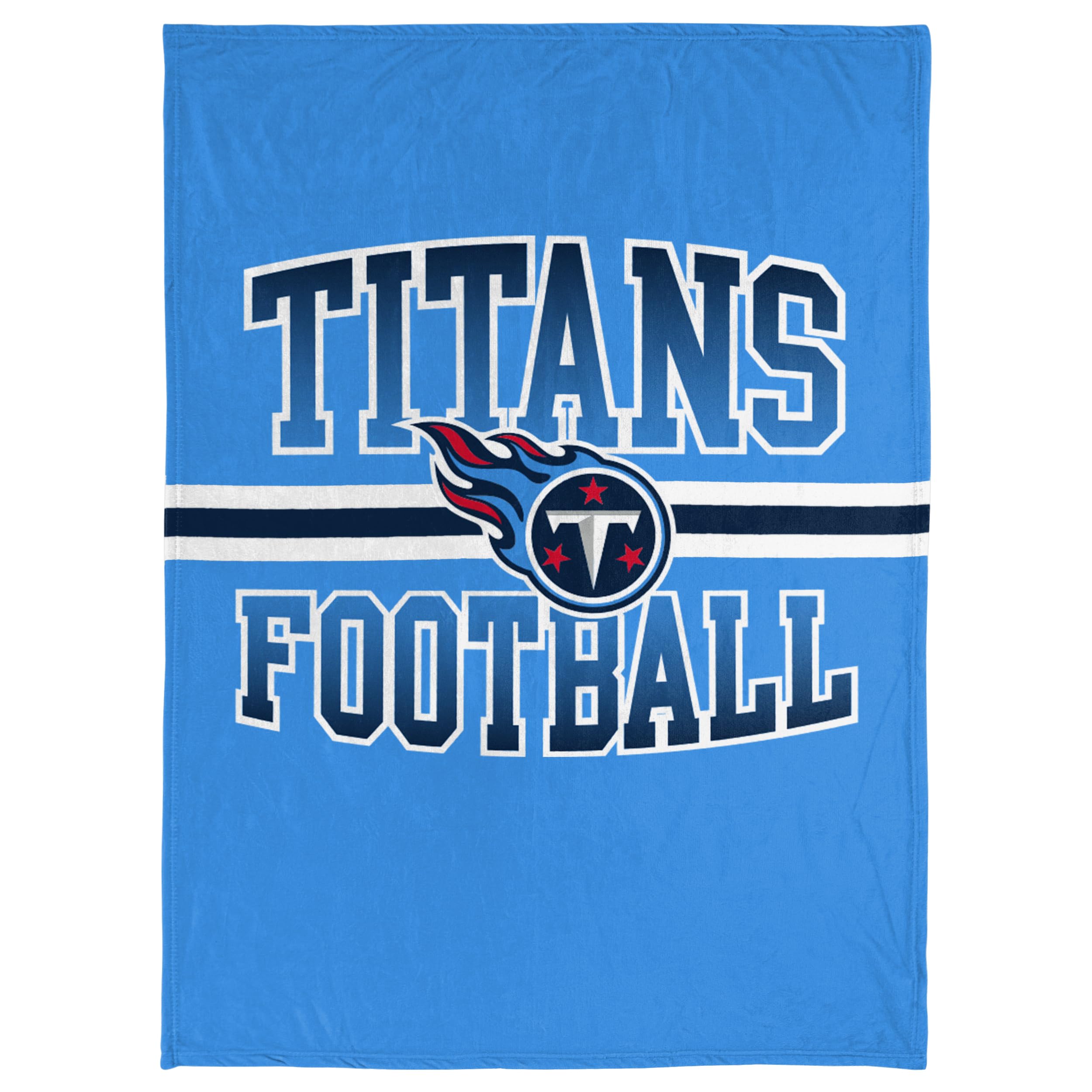 Foco Nfl Micro Raschel Plush Throw Blanket, Stripe Logo 45 X 60, Tennessee Titans