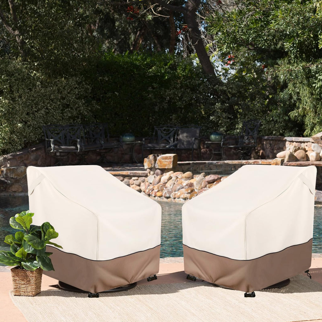 Okcool Outdoor Swivel Chair Cover 2 Pack,Outdoor Furniture Patio Chair Covers Waterproof Clearance,(35'' W X 37'' D X 38.5'' H)