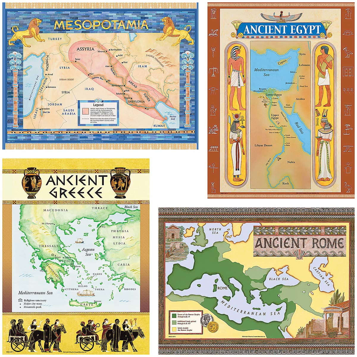 Teacher Created Resources Ancient Civilizations Bulletin Board Display Set (4422), Multi Color