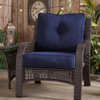 Greendale Home Fashions Outdoor Sunbrella Fabric Deep Seat Cushion, 2 Piece Set, Navy