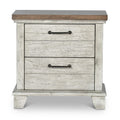 Steve Silver Furniture Bear Creek Nightstand, 28-Inch Height, Rustic/Farmhouse Design, Deep Drawers, Storage, Two Drawers, White Smoke Finish, Bedroom, 17" D x 28" W x 28.5" H, White