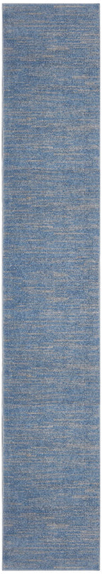 Nourison Essentials Solid Indoor/Outdoor Blue/Grey 2'2' X 16 Area Rug, Easy Cleaning, Non Shedding, Bed Room, Living Room, Dining Room, Deck, Patio, Backyard (2X16)