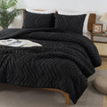 Andency Black Comforter California King, Boho Soft Fluffy Warm Lightweight Bedding Comforter Sets For King Bed, 3 Pieces Chevron