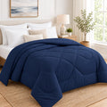 Sky Beddings 200 Gsm Microfiber Comforter For Single Bed, 90X106, Navy Blue