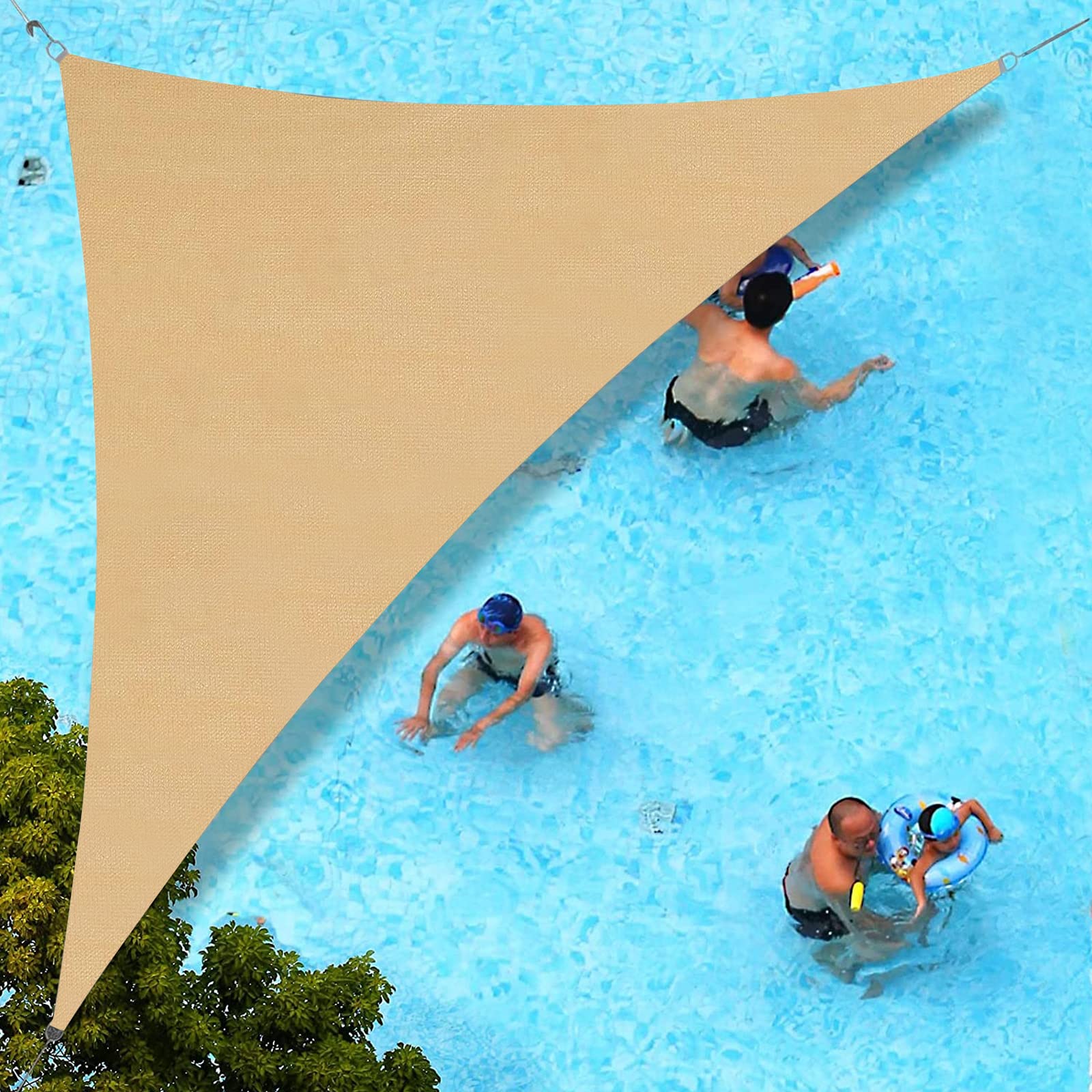 Sunlax Custom Size 13'X23'X26.4' Sand Sun Shade Sail Right Triangle Uv Block Sunshade For Backyard Yard Deck Patio Garden Outdoo