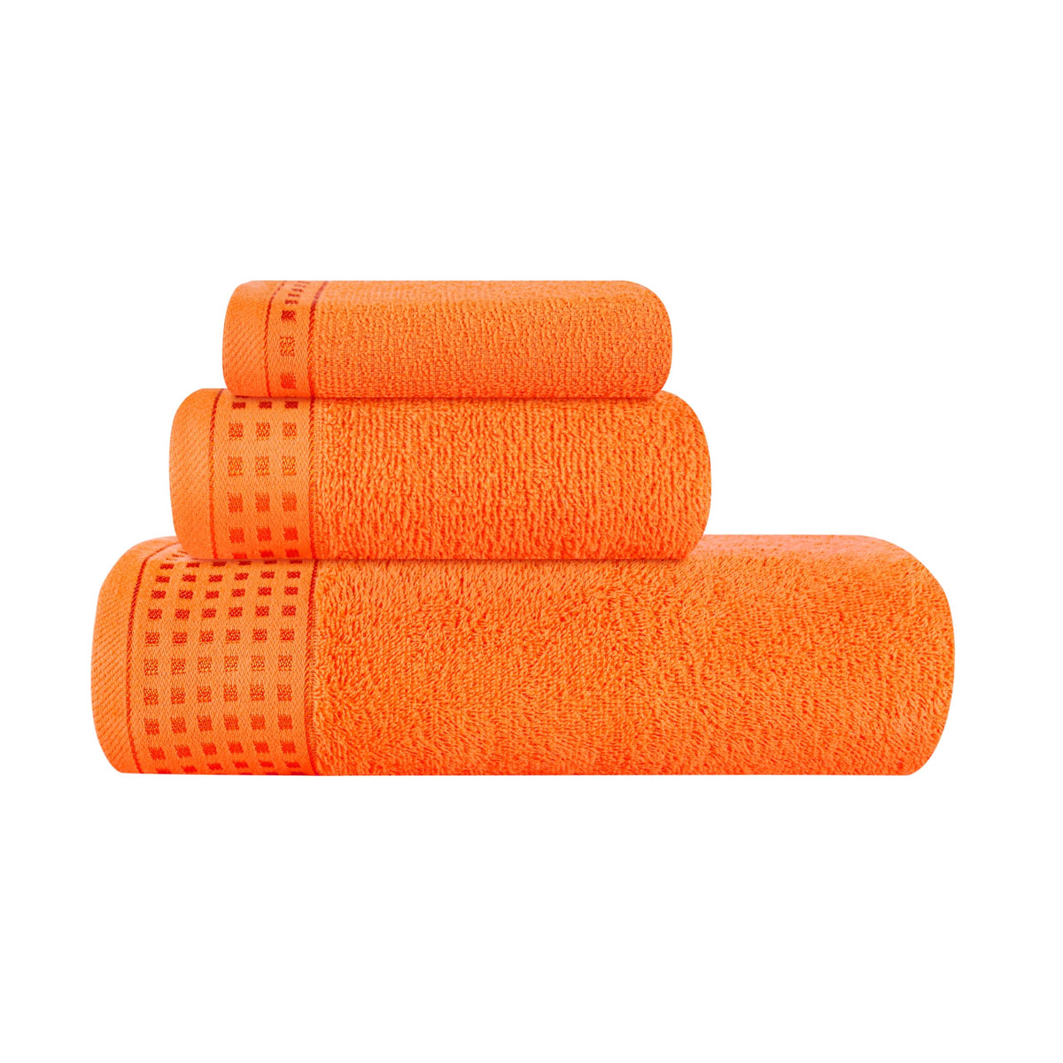 Glamburg Ultra Soft 3 Pack Cotton Towel Set, Contains A Bath Towel 28X55 Inch, A Hand Towel 16X24 Inch & A Wash Coth 12X12 Inch,