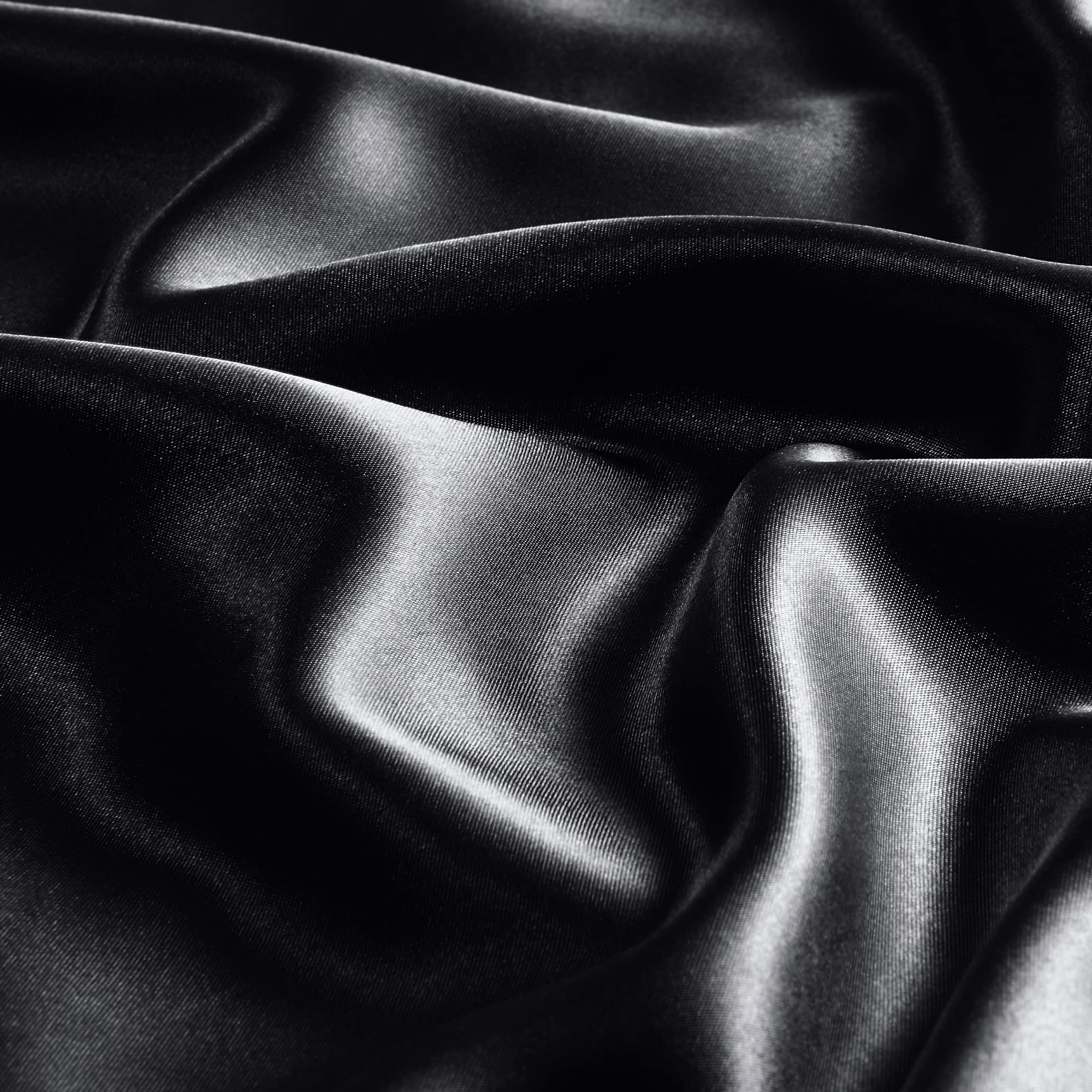 Bedelite Satin Pillowcase With Zipper, Black King Size Pillow Cases Set Of 2, Super Soft And Cooling Similar To Silk Pillow Case