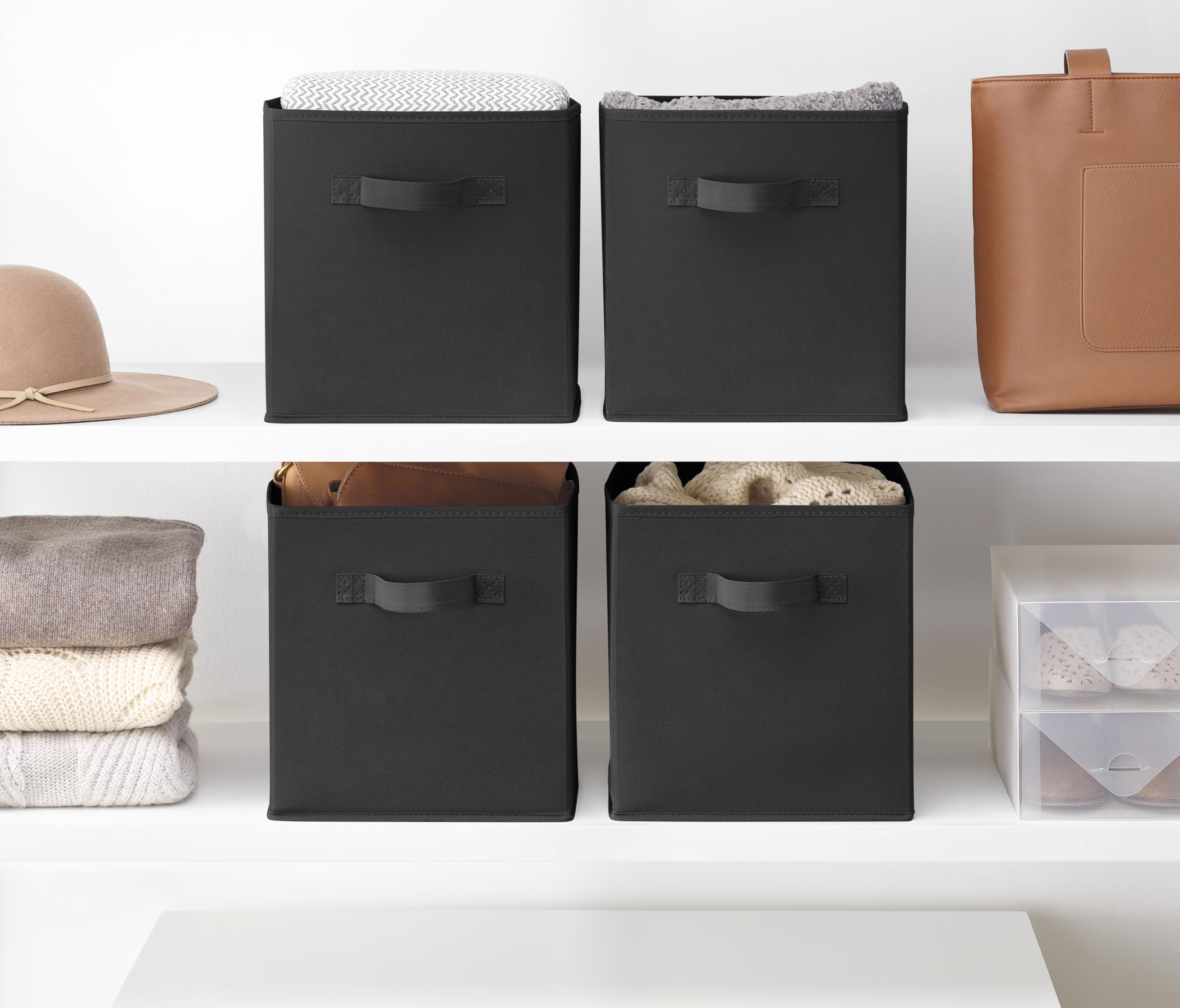 Whitmor Collapsible Cubes - 10.5 x 10.5 x 11 inches - White - Set of 4