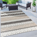 Rugshop Marbella Contemporary Boho Non-Shedding Easy Cleaning Patio Deck Backyard Indoor/Outdoor Area Rug 7'10' X 10' Gray