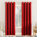 Sun Zero Barrow 2-Pack Energy Saving Grommet Curtain Panel Pair, 54'' x 63, Holiday Red