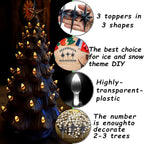 KonohaELF Ceramic Christmas Tree Replacement Bulbs, Medium Black Gray, 87 Bulbs & 3 Topper Star, Lucky 7 Series