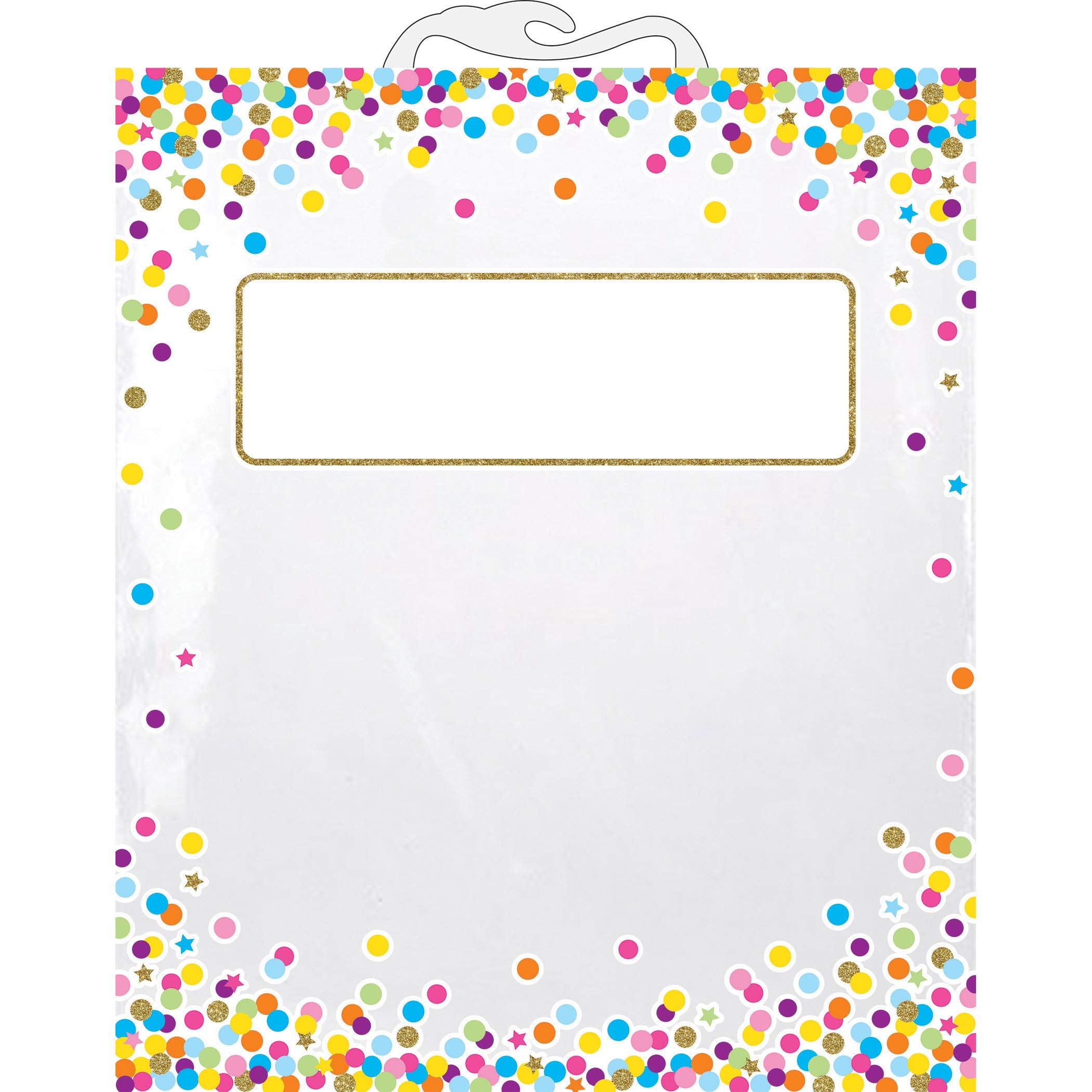 Ashley Productions ASH10580 Hanging Confetti Pattern Storage/Book Bag, Polyethylene (PE), 11 x 16