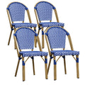 PURPLE LEAF Outdoor Dining Chair Set of 4 Aluminum Wicker Chairs for Kitchen Backyard Porch Bamboo Print Finish Patio Chairs Dee