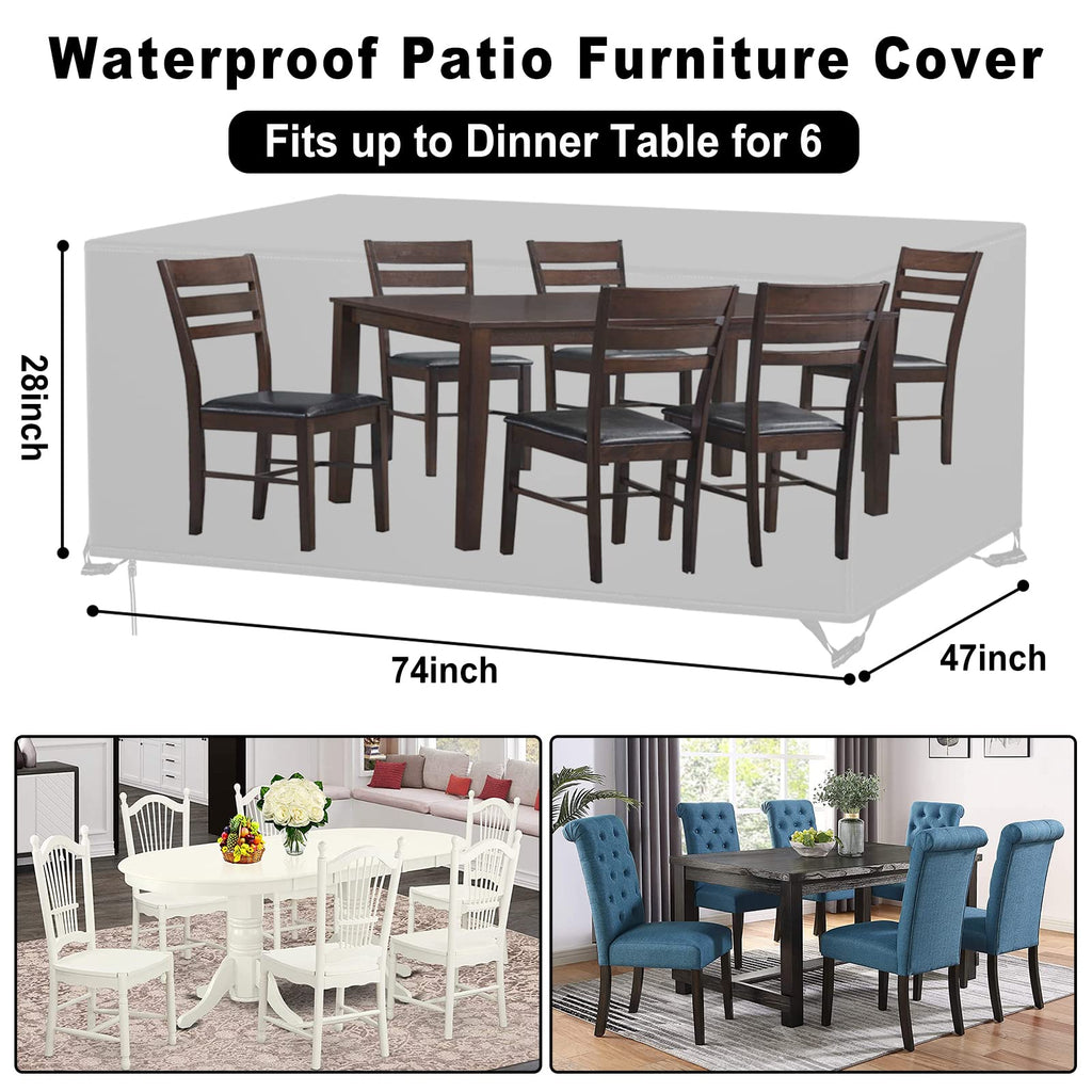 Patio Furniture Covers Waterproof, Outdoor Furniture Covers Rip-Proof For Patio Furniture Set Table And Chairs, Windproof Uv And