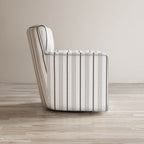 Jofran Blakely Harper Classic Contemporary Swivel Upholstered Accent Chair. Blue Stripe