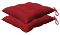 Honeycomb Indoor/Outdoor Textured Solid Scarlet Red Square Tufted Seat Cushion: Recycled Polyester Fill, Weather Resistant, Pack