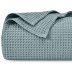 Phf 100% Cotton Waffle Weave Blanket Twin Size 66'X90'-Lightweight Washed Soft Breathable Blanket For All Season-Perfect Blank