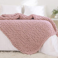 Yaapsu Chunky Knit Blanket Throw 51'X63', Chenille Throw Blankets, Chunky Knitted Throw Blanket For Couch & Bed, Soft Large Kn