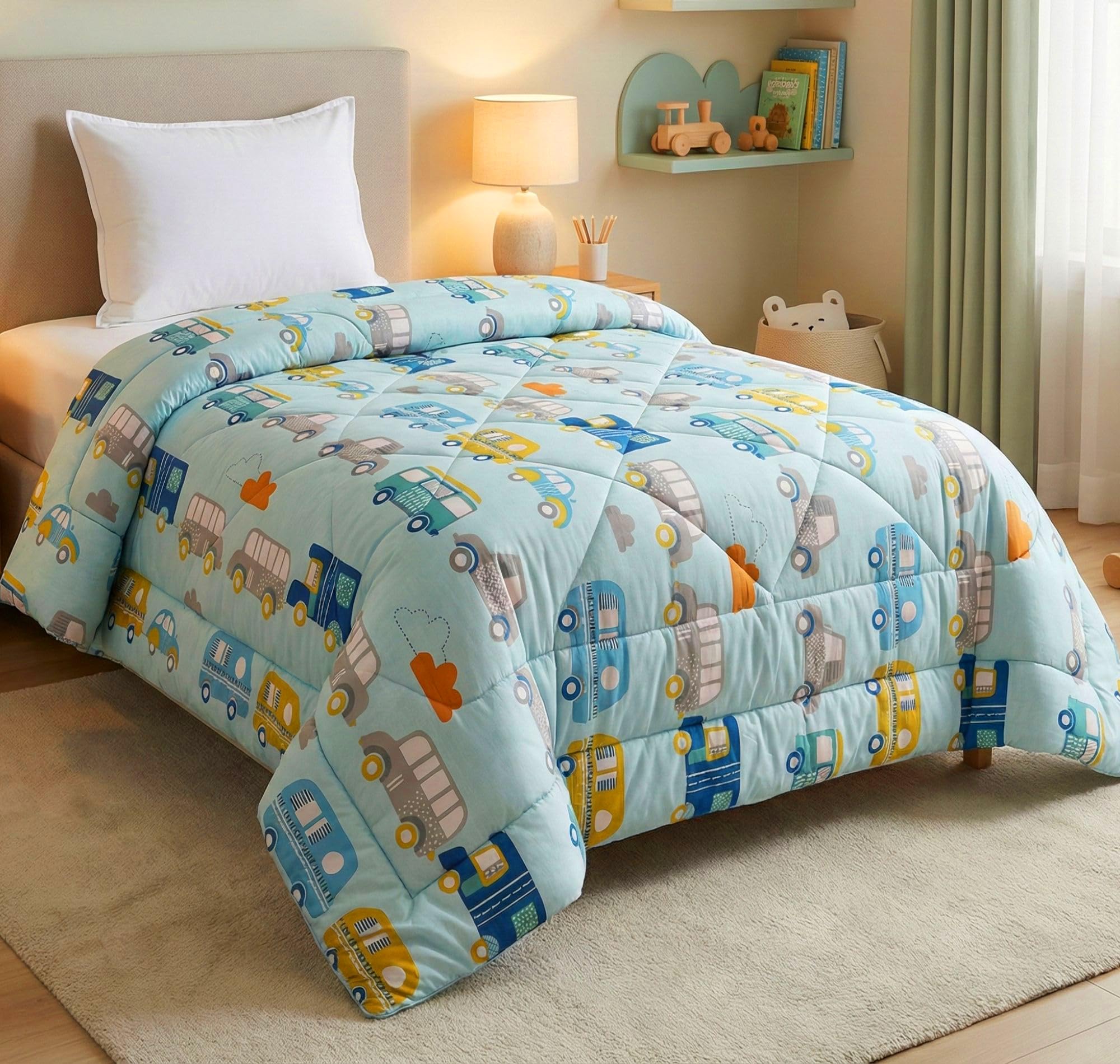 Bsb Home 220 Gsm Cotton Reversible Ac Comforter | Kids Printed Winter Quilt/Duvet For Single Bed | Soft Warm Cozy Blanket | Size