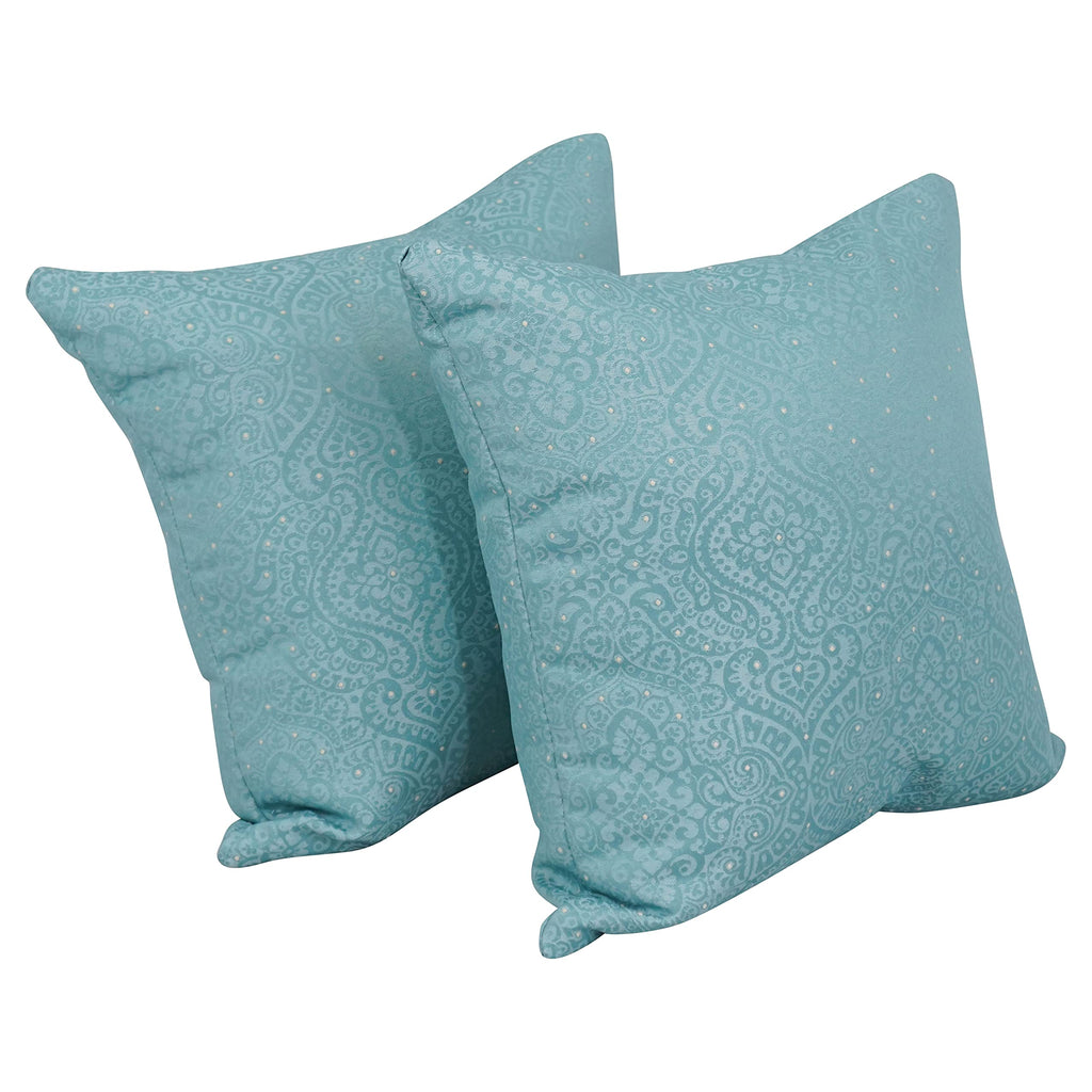 Blazing Needles Square Polyester Jacquard Throw Pillows, 17", Mabul Spa 2 Count