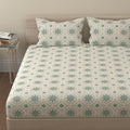 Huesland By Ahmedabad Cotton 144 Tc Bedsheet For Double Bed King Size With 2 Pillow Covers | Mandala | Dark Green | 108X108 Inch
