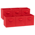 Amazon Basics Collapsible Fabric Storage Cubes Organizer with Handles, 10.5x10.5x11, Red - Pack of 6