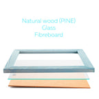 Rustic Wooden Picture Frame 8X10 - Blue Turquoise Set Of 2 - Natural Eco Solid Wood And High Definition Real Glass For Wall Moun