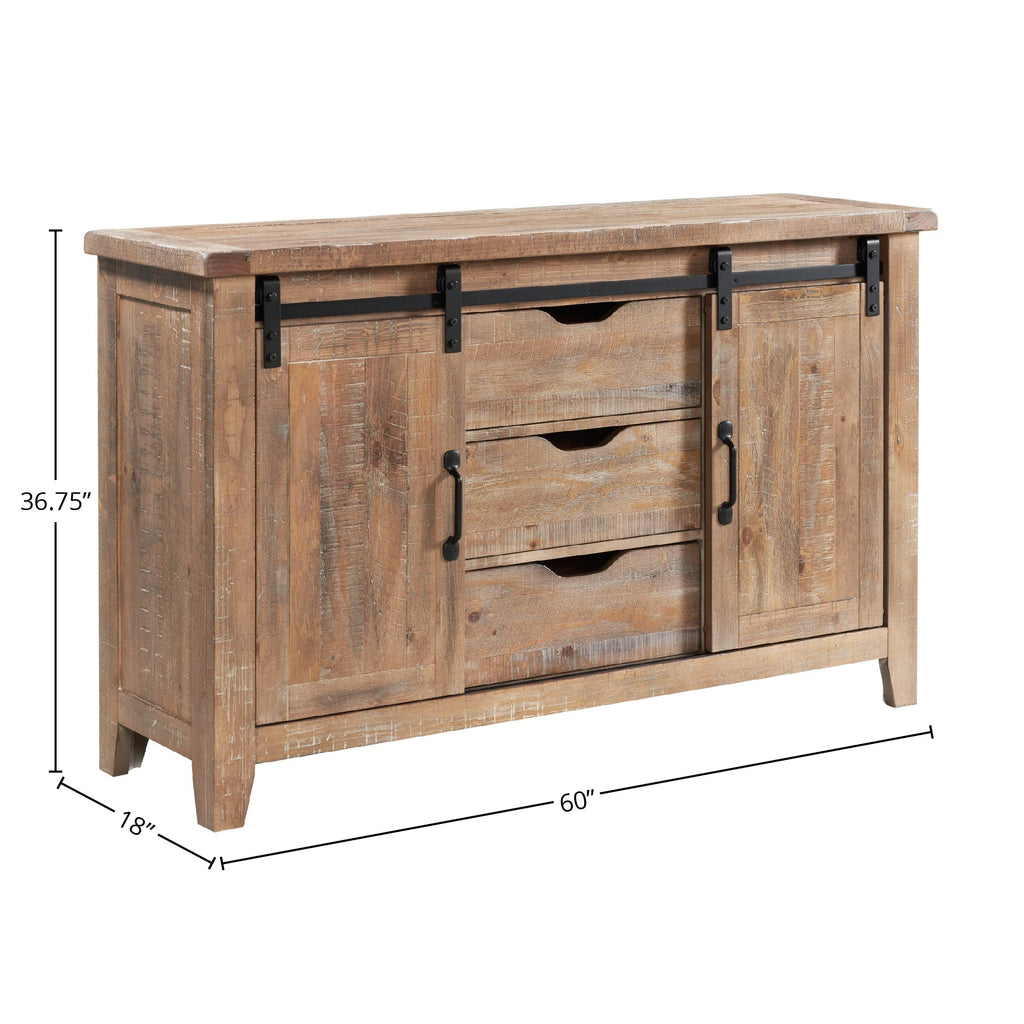 Intercon Highland 60" 2 Cabinets and 3 Drawers, Sandwich Sideboard, Sandwash