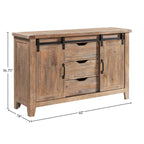 Intercon Highland 60" 2 Cabinets and 3 Drawers, Sandwich Sideboard, Sandwash