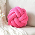 Vbgya Knot Pillow Ball, Soft Decorative Throw Pillows Cushion, 11 Inch Round Plush Knotted Pillows Hot Pink Pillow, Modern Home