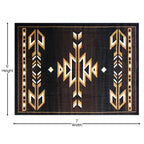 Flash Furniture Amado Collection Rustic Southwestern Area Rug - Non-Shedding Brown Olefin Fibers - 5' X 7' - Jute Backing - Bedroom, Living Room, Entryway