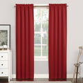 Sun Zero Easton Energy Saving Blackout Rod Pocket Curtain Panel, 40' X 84', Red