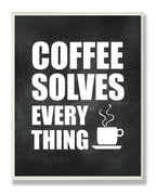 Stupell Home D  cor Coffee Solves Everything Kitchen Wall Plaque, 10 x 0.5 x 15, Proudly Made in USA