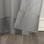 No. 918 53566 Emily Sheer Voile Rod Pocket Curtain Panel, 59'' X 84'', Charcoal