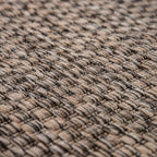 Solid Outdoor Rug For Patio Or Balcony Weatherproof In Mottled Brown, Size: 6'7' Round