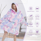 Fiosnow Glow In The Dark Butterfly Blanket Hoodies For Women And Men Adult Oversize Wearable Blanket Hoodies For Soft And Warm
