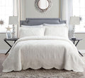 VCNY Home - Quilt Set, 3-Piece Plush Bedding with Matching Sham, Elegant Room Decor (Westland Ivory, King)