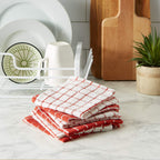 Dii Basic Terry Collection Windowpane Dishcloth Set, 12X12, Spice, 6 Piece
