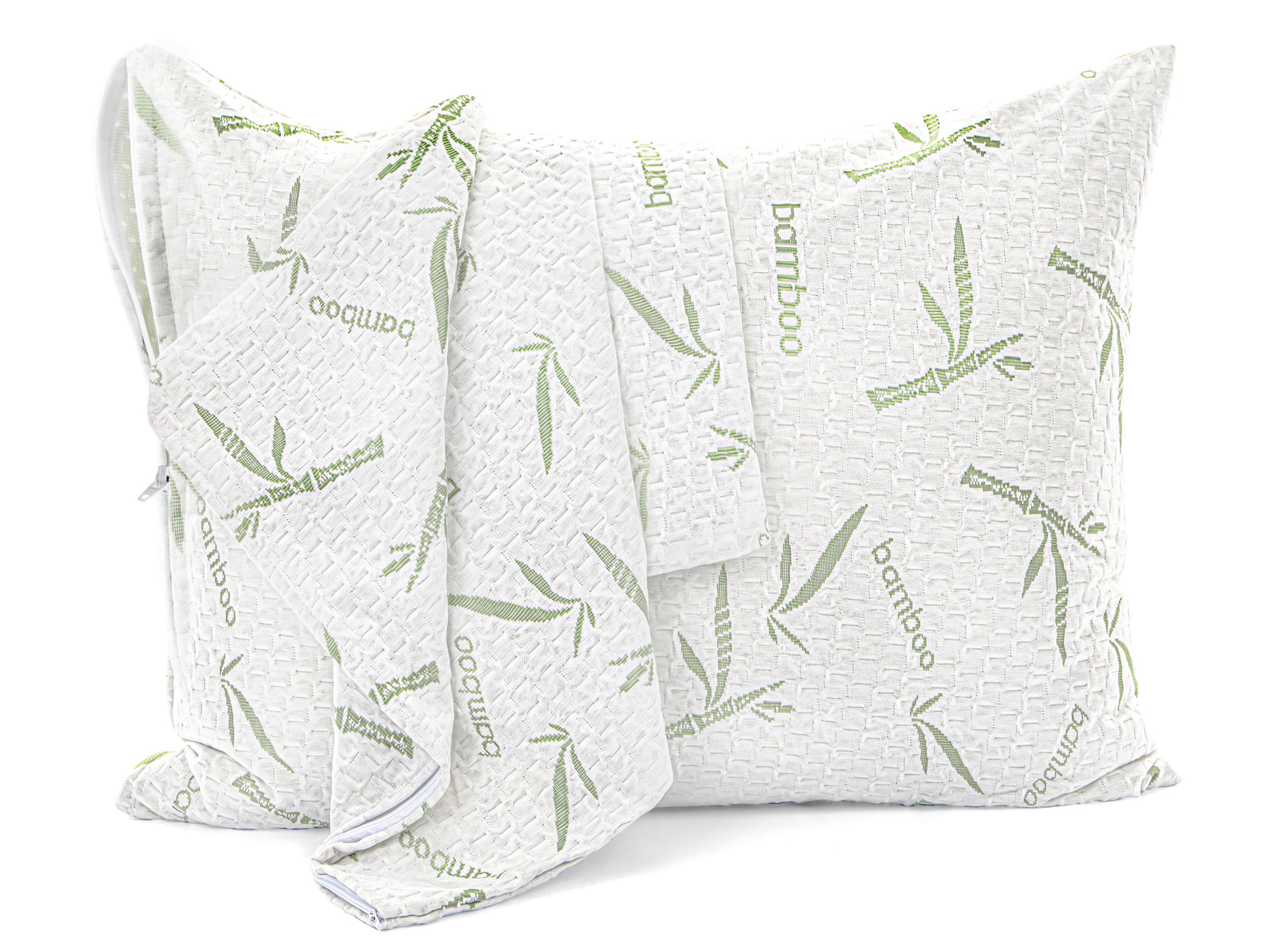 Utopia Bedding Bamboo Viscose Waterproof Pillow Protector Zippered (2 Pack) Standard - Bed Bug Proof Pillow Encasement 20 X 26 I